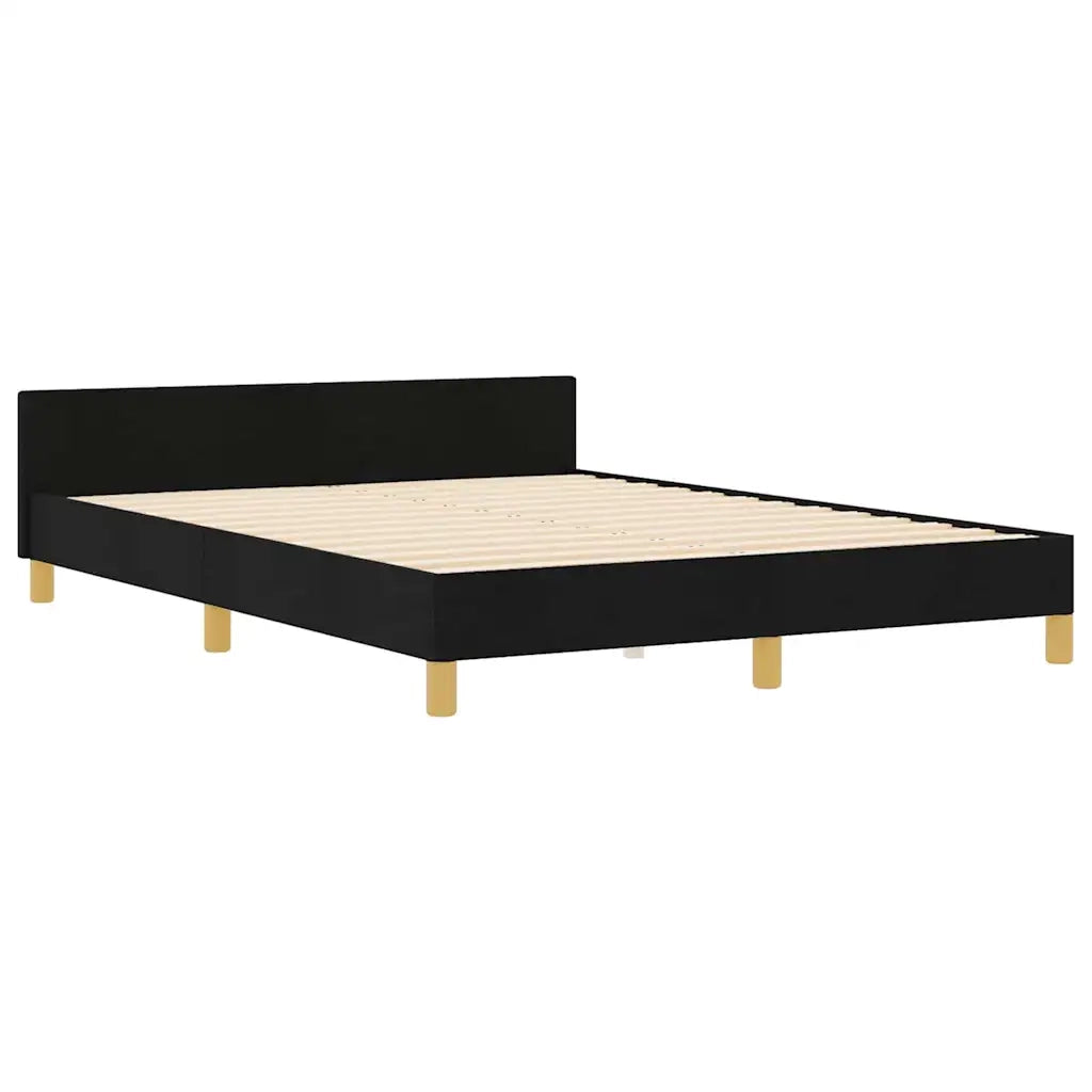 Struttura del letto con testiera Nero 140 x 200 cm Tessuto