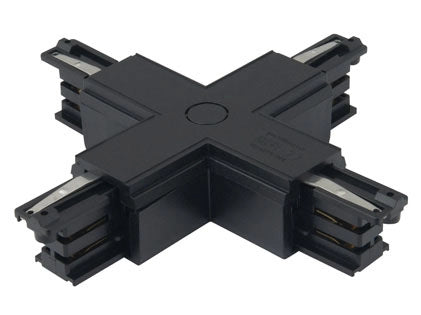 Connettore X binario trifase 3 circuiti nero Maxlight