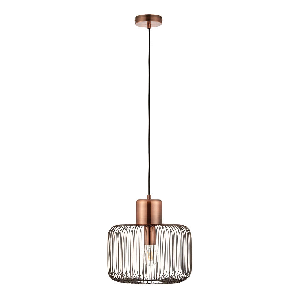 Lampada a sospensione retro rame antico E27 Nicola Endon