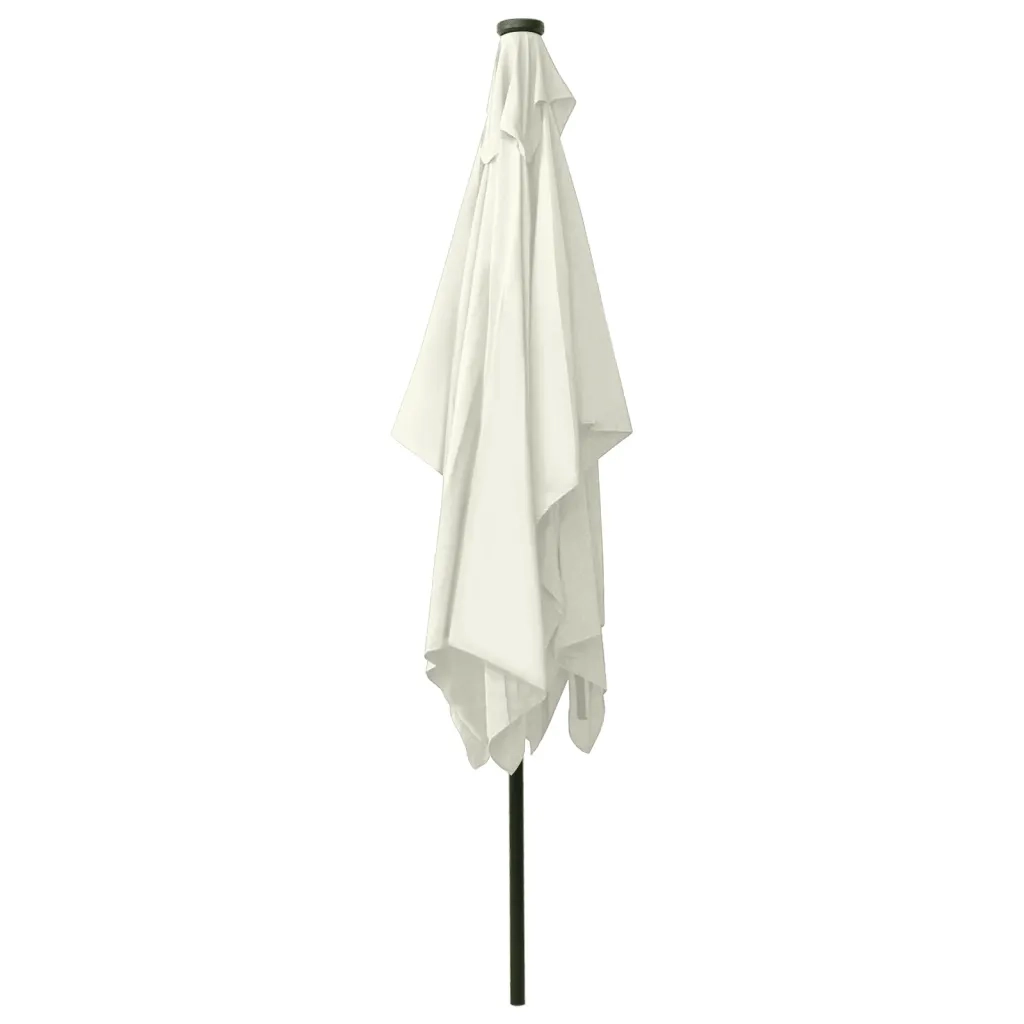 Ombrellone a Sbalzo con Palo in Acciaio e LED Sabbia 2x3 m 313787