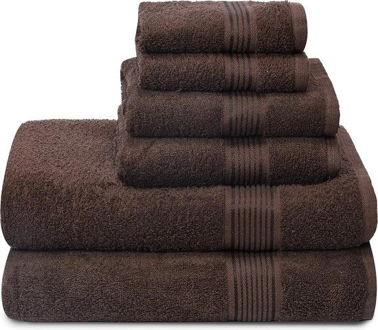 Set di 6 asciugamani in cotone morbidi, contiene 2 asciugamani per doccia 70x140 cm, 2 asciugamani per bagno 40x60 cm e 2 asciugamani per mano 30x30 cm, ideale per viaggi in palestra e uso quotidiano, compatto e