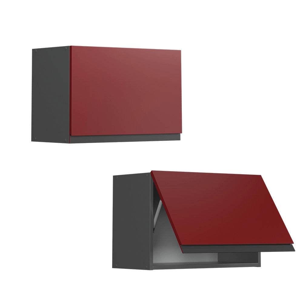 Vicco Pensile da cucina Rosso 60 cm Forma a J, piatta