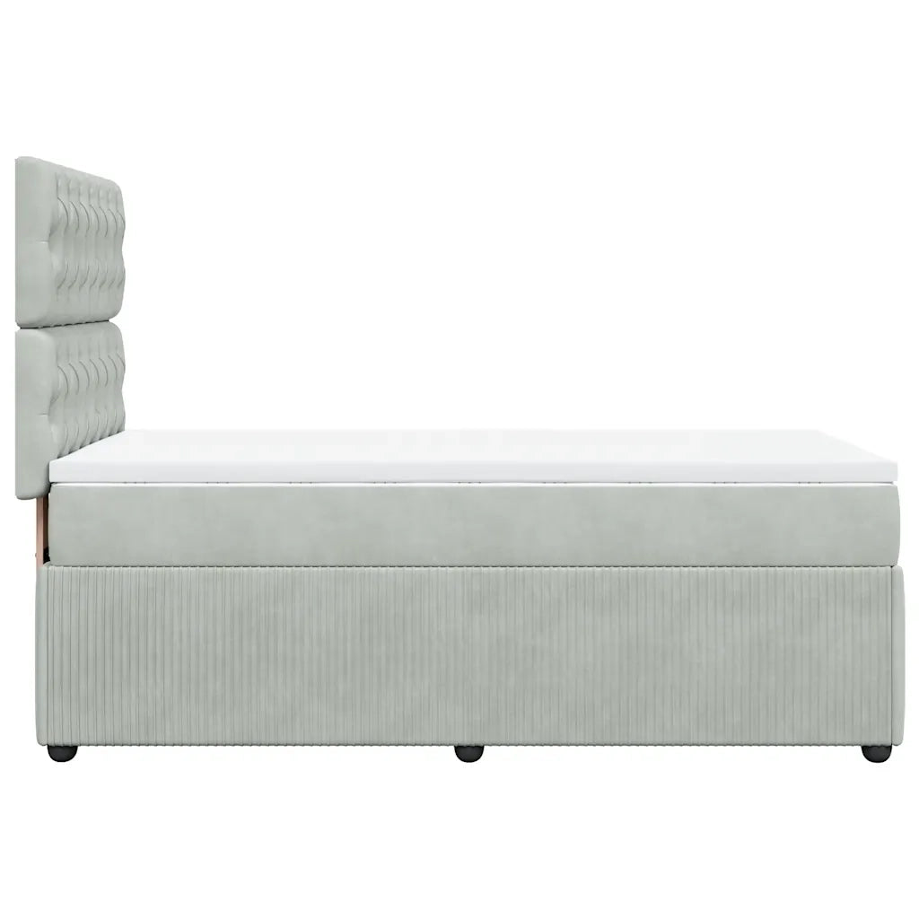 Giroletto a Molle con Materasso Grigio Chiaro 90x200 cm Velluto 3292244