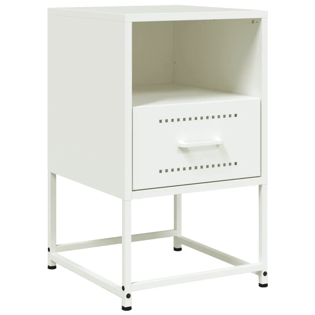 Comodino Bianco 36x39x60,5 cm in Acciaio 846564