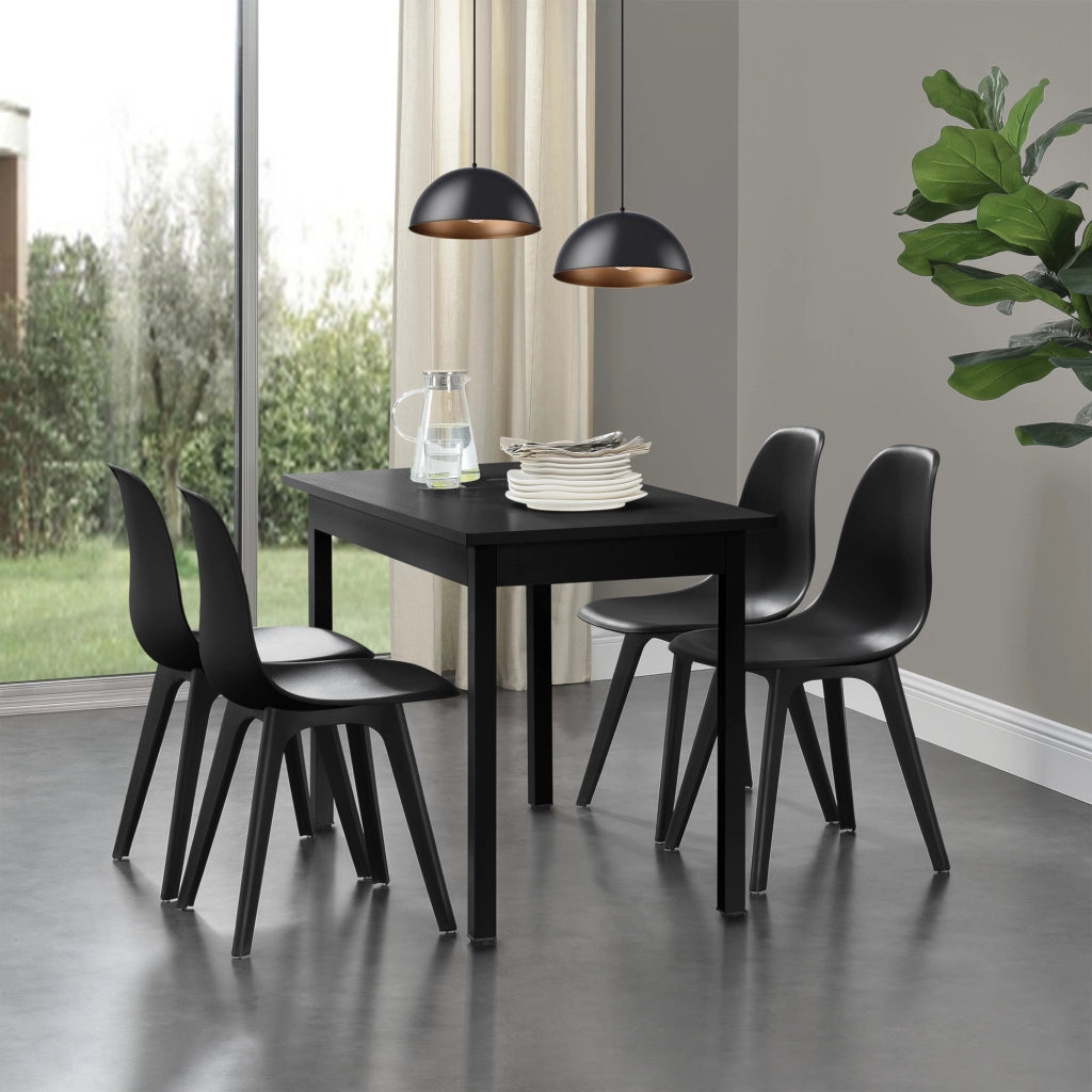 Set Brevik di 2 Sedie da Sala Pranzo in Plastica - Nero [en.casa]