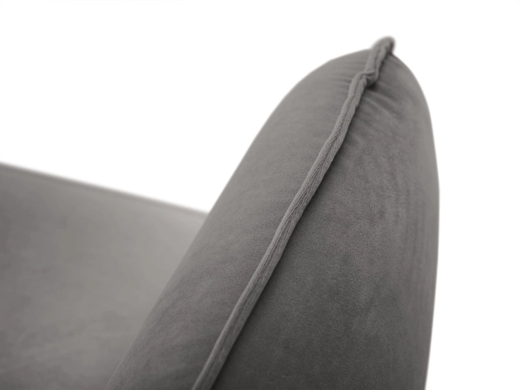 Cosmopolitan Design - Poltrona "Vienna" in velluto grigio chiaro 