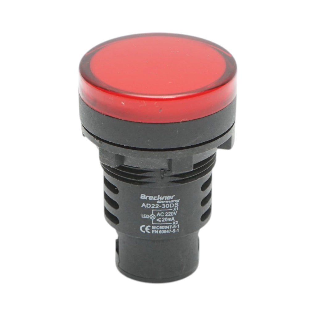 Indicatore di segnale LED rosso 220V AC 30mm Breckner Germany