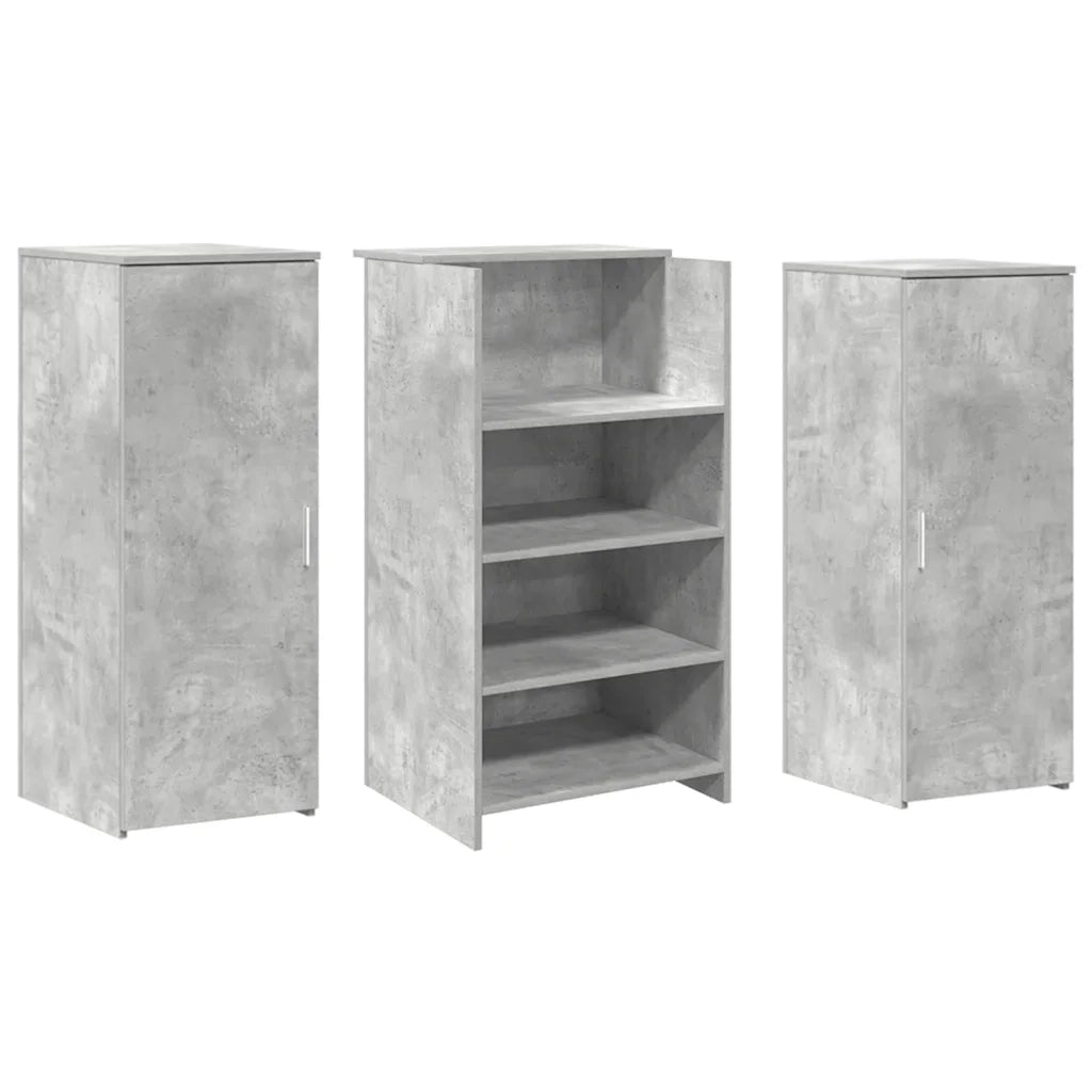 Banco Reception Grigio Cemento 135x50x103,5cm Legno Multistrato 3324190