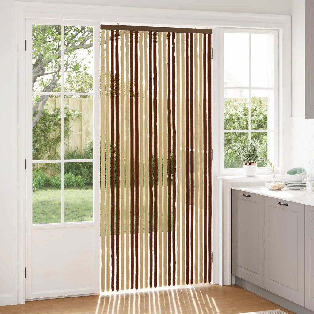 Tenda per insetti in chenille Marrone e Beige 100 x 220 cm 42034450