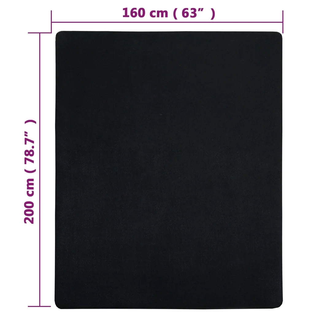Lenzuolo con Angoli Jersey Nero 160x200 cm Cotone 136216