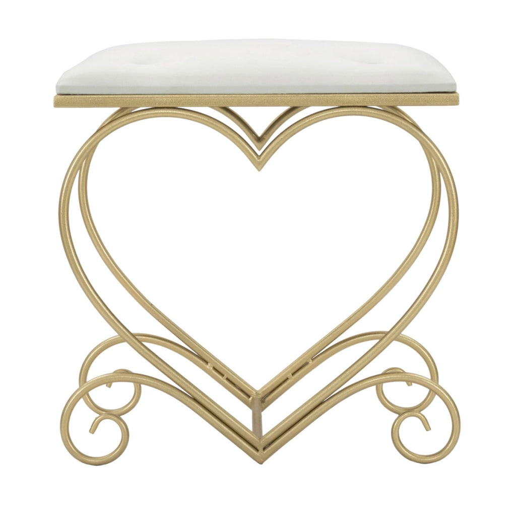 Sgabello Heart crema e gold – 50 x 37,5 x H 51,5 cm