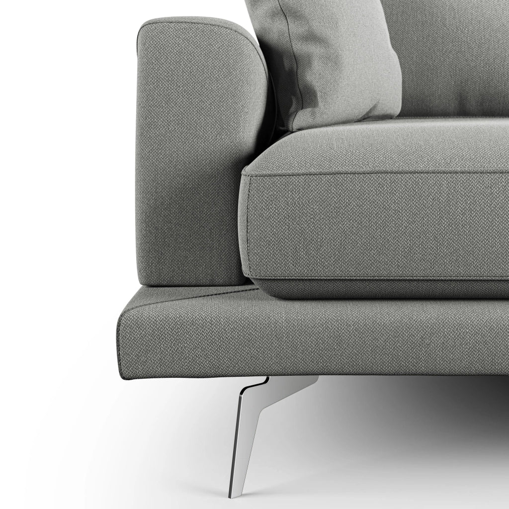 Dorian Divano moderno in tessuto morbido antimacchia T05 198 cm grigio