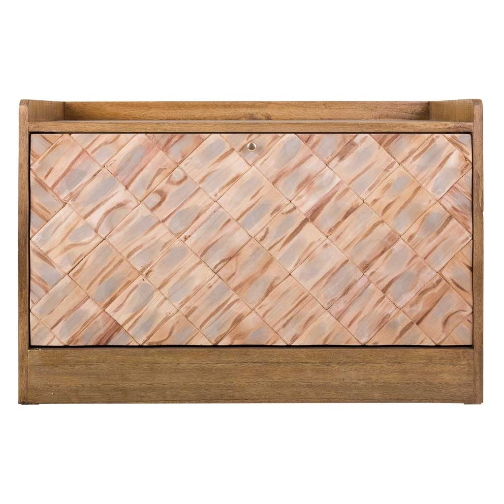 Sgabello scarpiera in legno marrone 80x38x53h