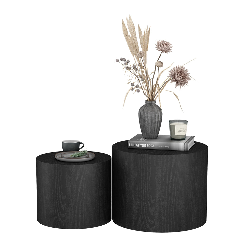 Vicco Set di tavolini Nero 48 x 48 cm