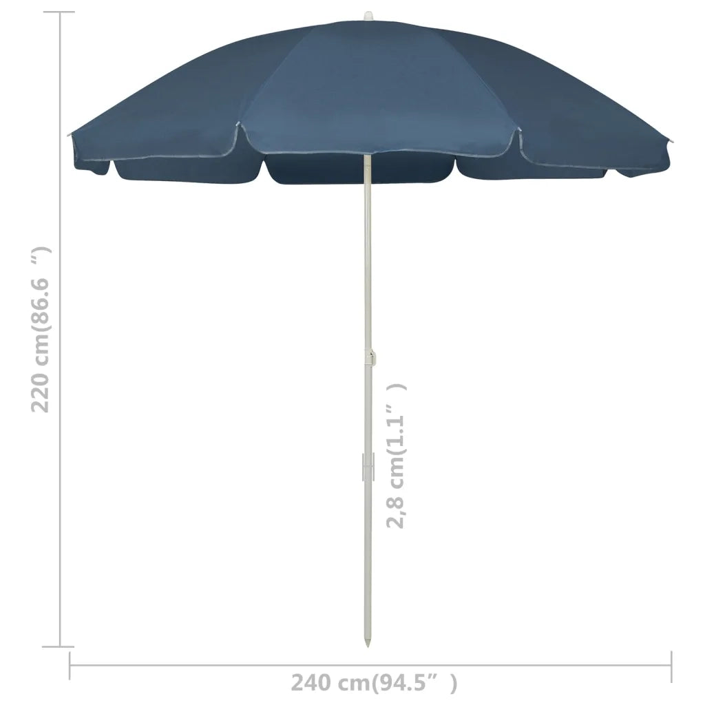 Ombrellone da Spiaggia-Ombrellone da mare Blu 240 cm 920205