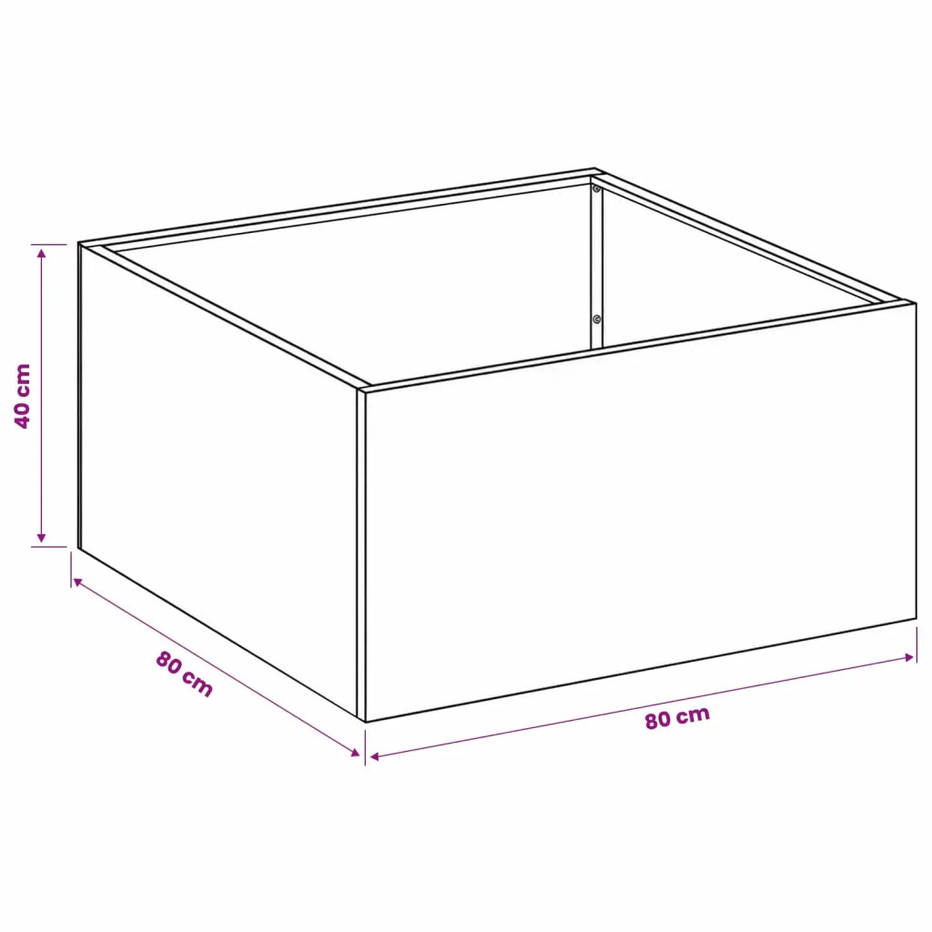 Vaso da giardino 2 pz Nero 80 x 80 x 40 cm 8005107