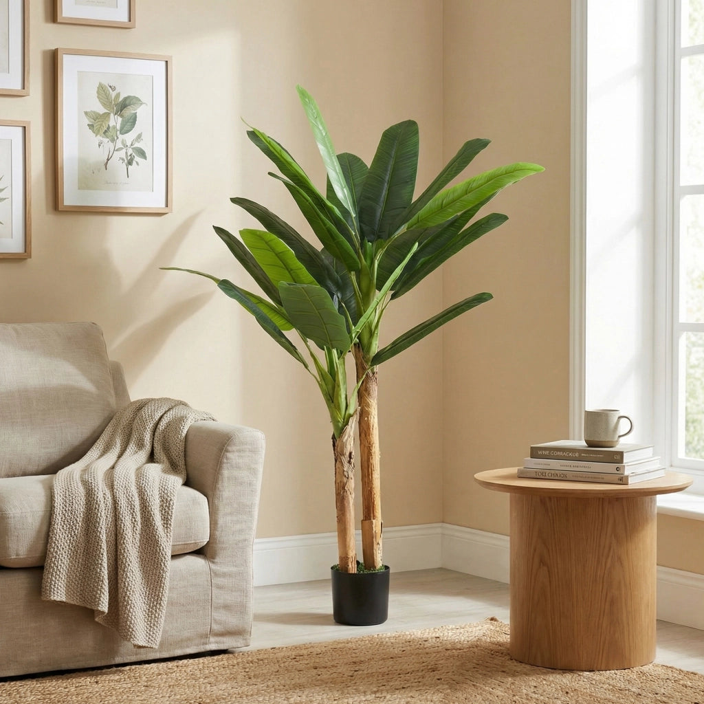 Pianta Artificiale Banano 150 cm ¨C Xylo ¨C Verde con Vaso e 2 Tronchi