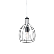 Sospensione Industrial-Minimal Ampolla-2 Metallo Nero 1 Luce E27