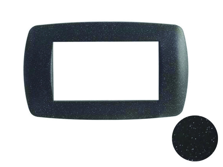 PLACCA 4 POSTI MILLENNIUM NERO FLASH  4 posti  mm.148x84h. (7844.T.N)    MARLANVIL