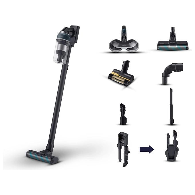 Samsung VS20C852FTB Jet 85 Premium Aspirapolvere a Bastone Multiciclonico 0,8 L 210W 60 min 86 dB colore Nero Blu