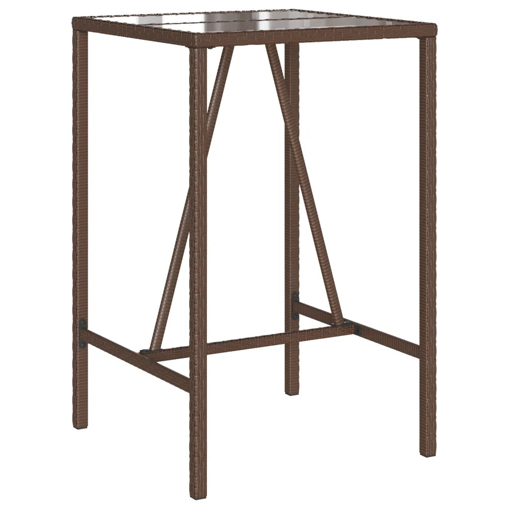 Set Bar da Giardino 3 pz con Cuscini in Polyrattan Marrone 3261458