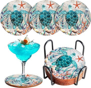 Ottimizzatori per Bevande - Tema Mare e Oceano - Set da 6 - Gomma di Tartaruga Marina