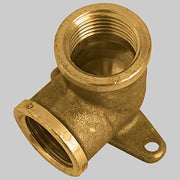 GOMITO CON FLANGIA F/F OTTONE GIALLO  1/2 x 1/2     MADE IN ITALY