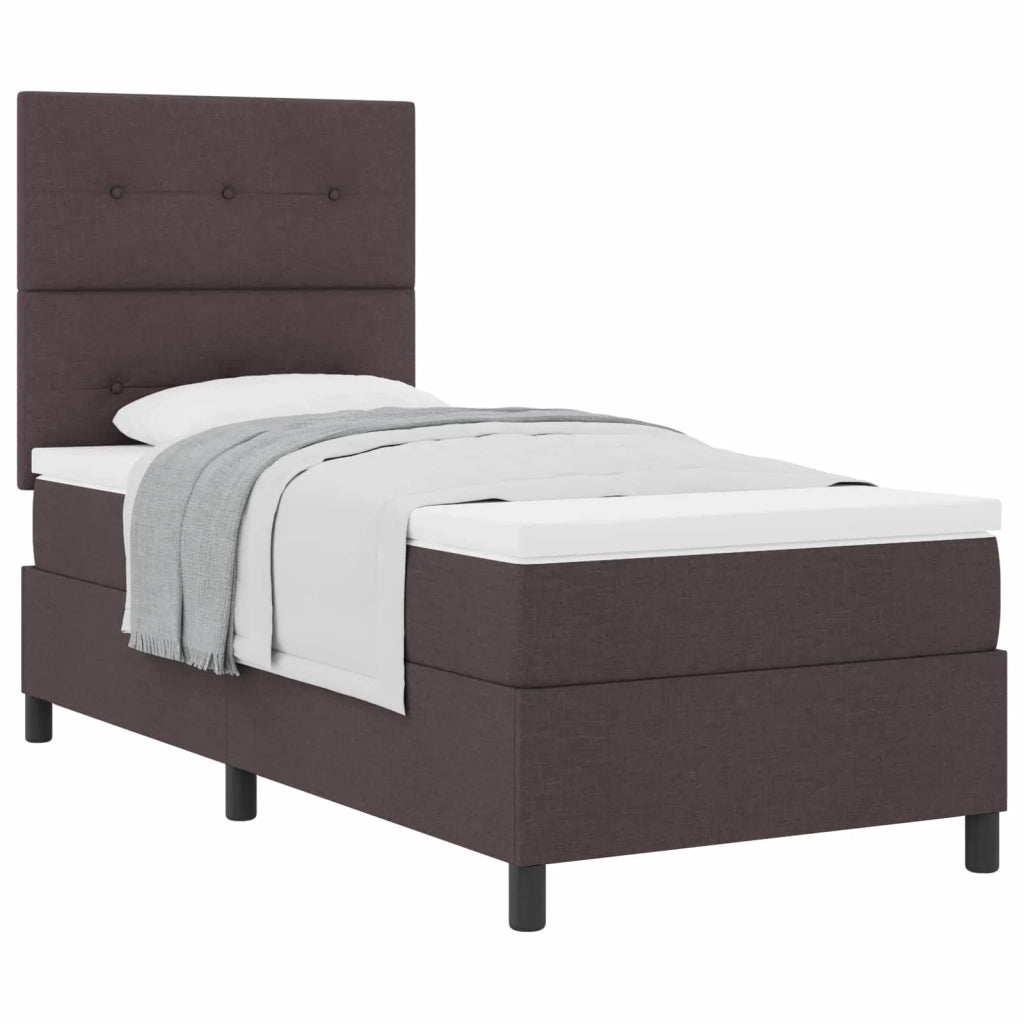 Letto a molle con materasso Marrone Scuro 80 x 200 cm Tessuto 3339346
