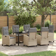 Set da Pranzo per Giardino con cuscino 7 pcs Beige polyrattan 3380405