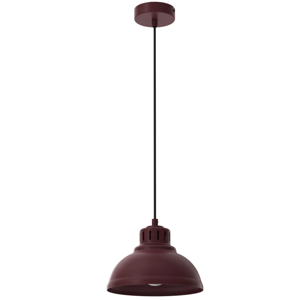 Lampada sospesa Sven 1xE27 bordeaux metallo Luminex
