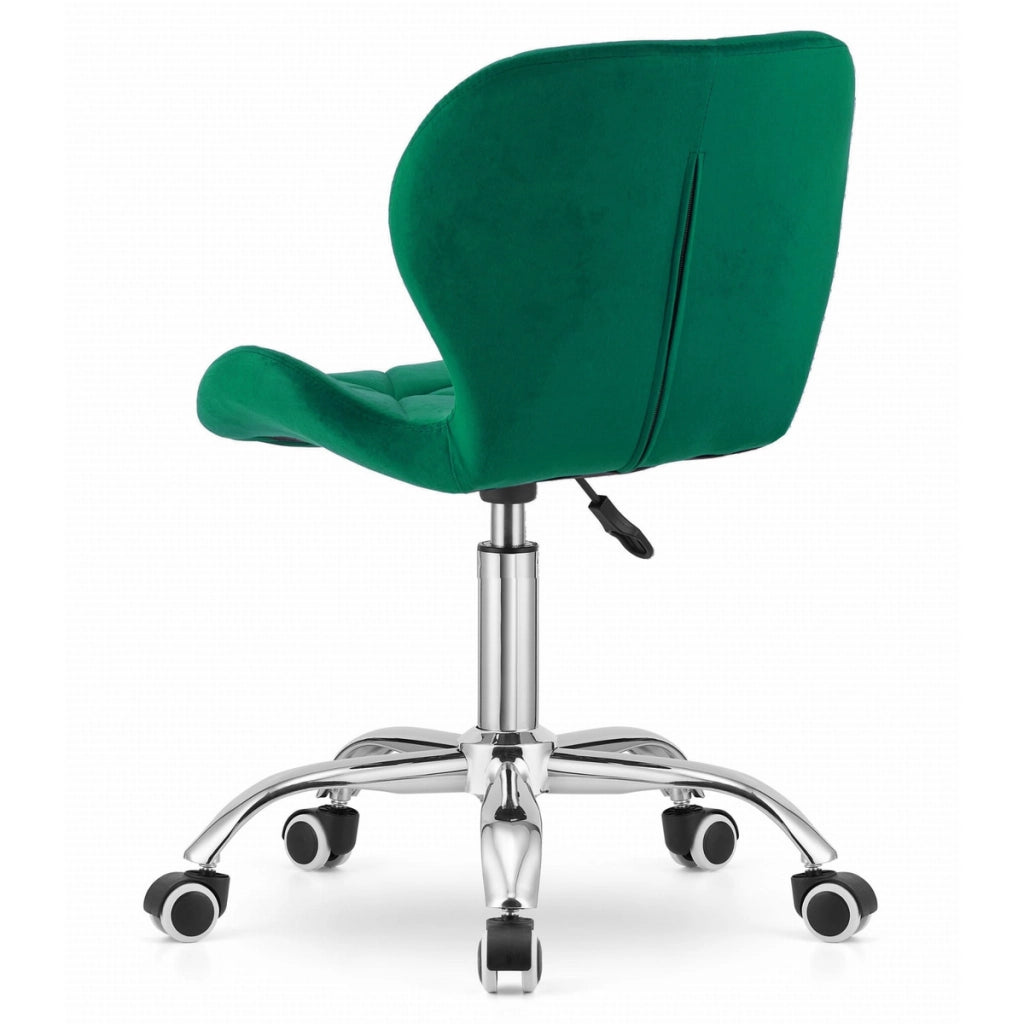 Sedia da ufficio girevole Avola in velluto verde smeraldo