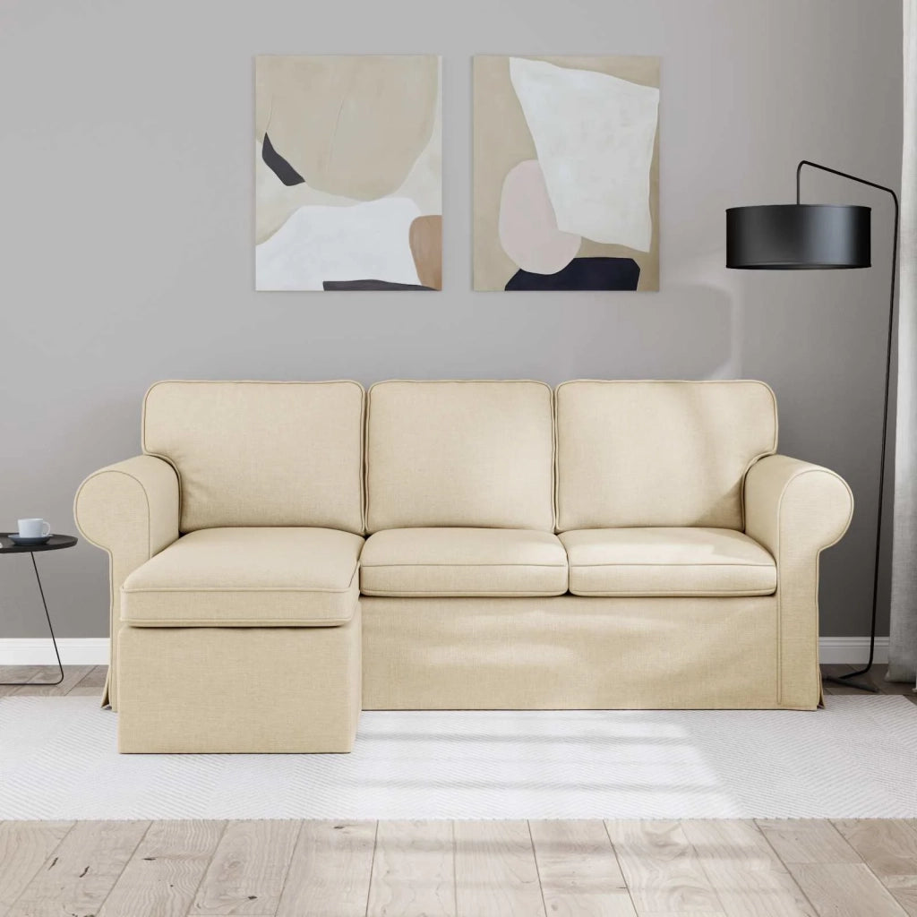 Divano Crema 195 x 138 x 80 cm Tessuto 42024332