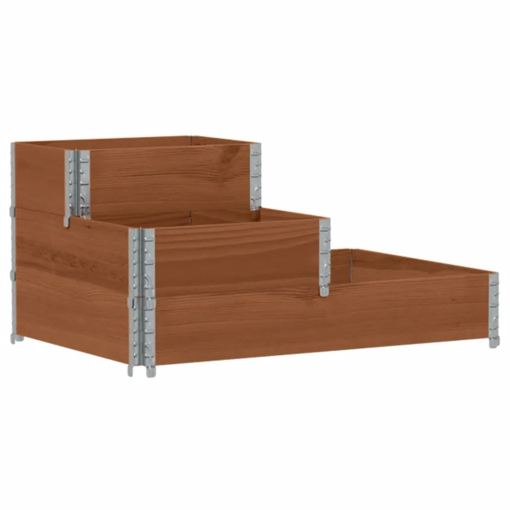 Fioriera Rialzata a 3 Livelli Marrone 120x80 cm Legno di Pino 4010316
