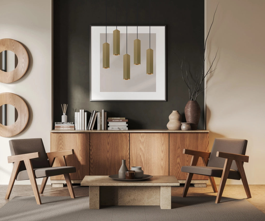 Lampada a sospensione Italux Tecno oro/nero GU10 1L