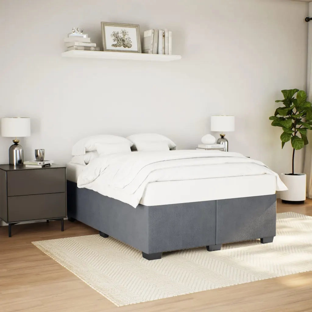 Giroletto senza Materasso Grigio Scuro 140x200 cm Velluto 3284638