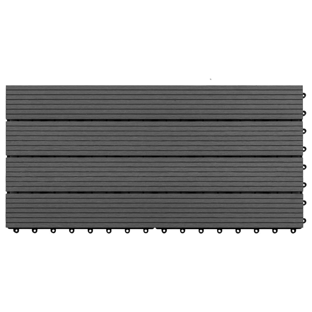 Piastrella per Decking 6 pz Nero 60 x 30 cm WPC CFW5019769