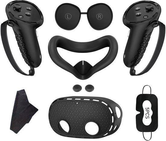 Set di protezione per Meta Quest 3s – 7 pezzi – Comfort e protezione – Controller, Headset e maschera facciale