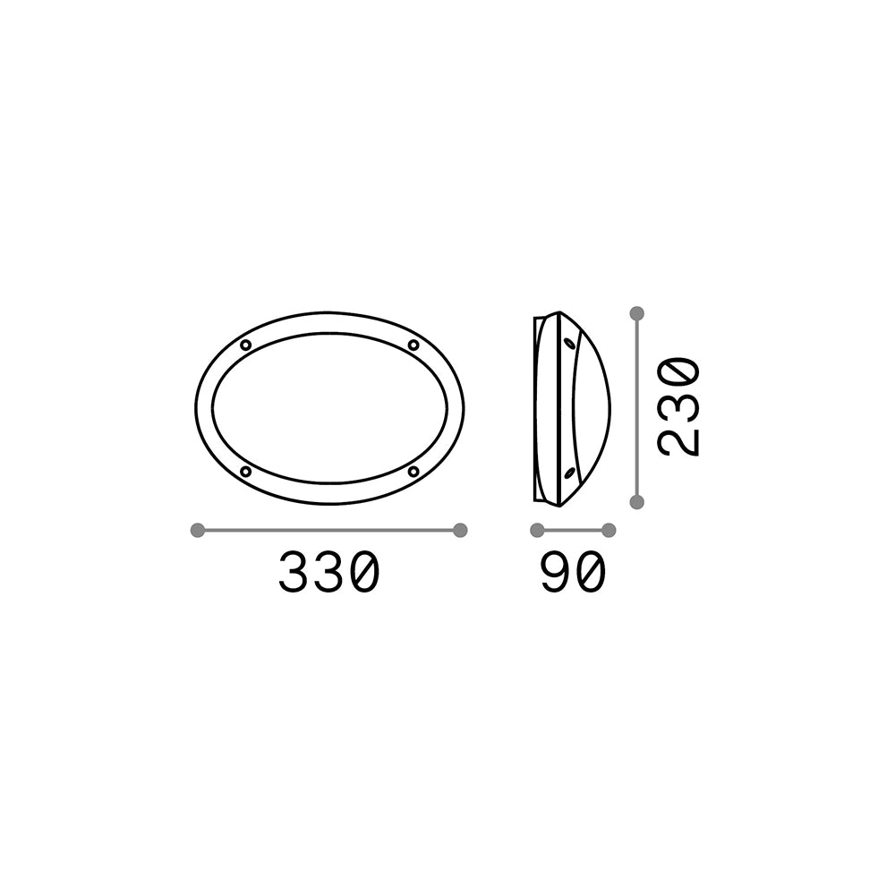 Applique Moderna Medea-1 Materie Plastiche Nero 1 Luce E27