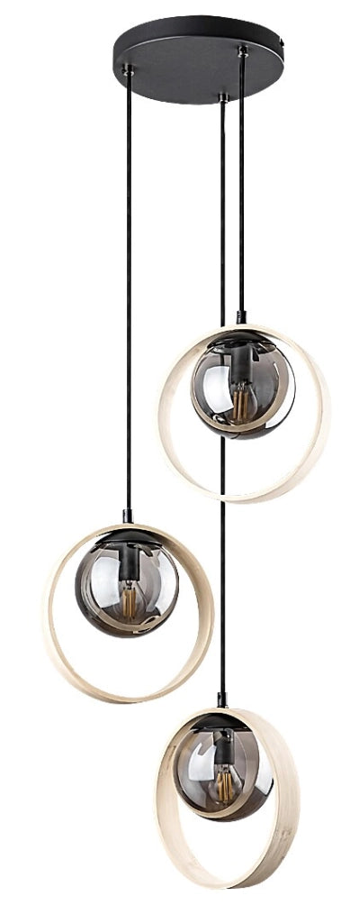Lampada sospensione Rabalux Peyton 3xE14 faggio Ø35cm