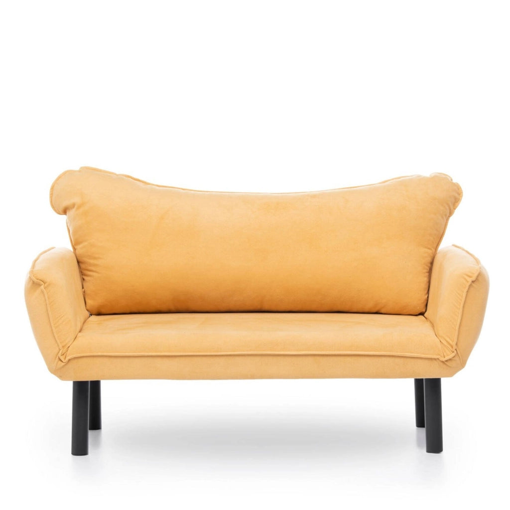 Hone, Divano Letto 2 Posti Contenitore, 140x65 cm Giallo
