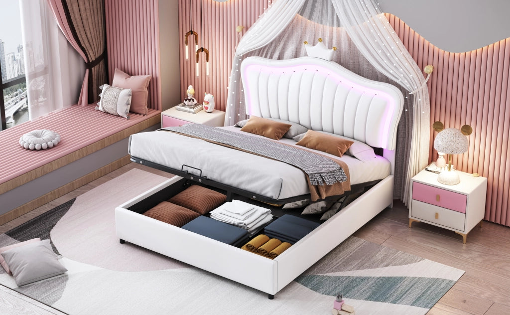 letto imbottito pu bianco 140 x 200 cm