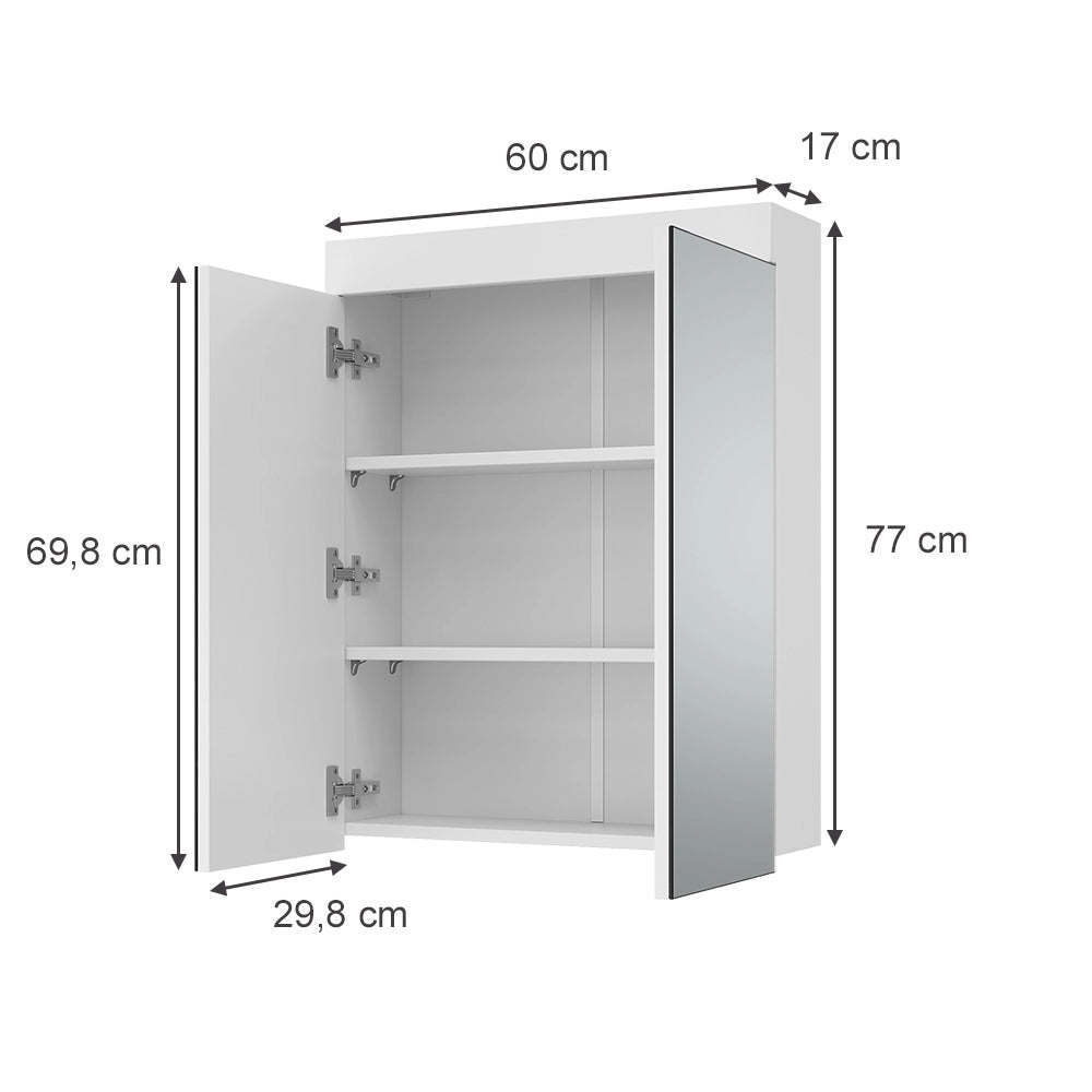 Specchio contenitore bagno Luna Bianco 60 x 77 cm Vicco
