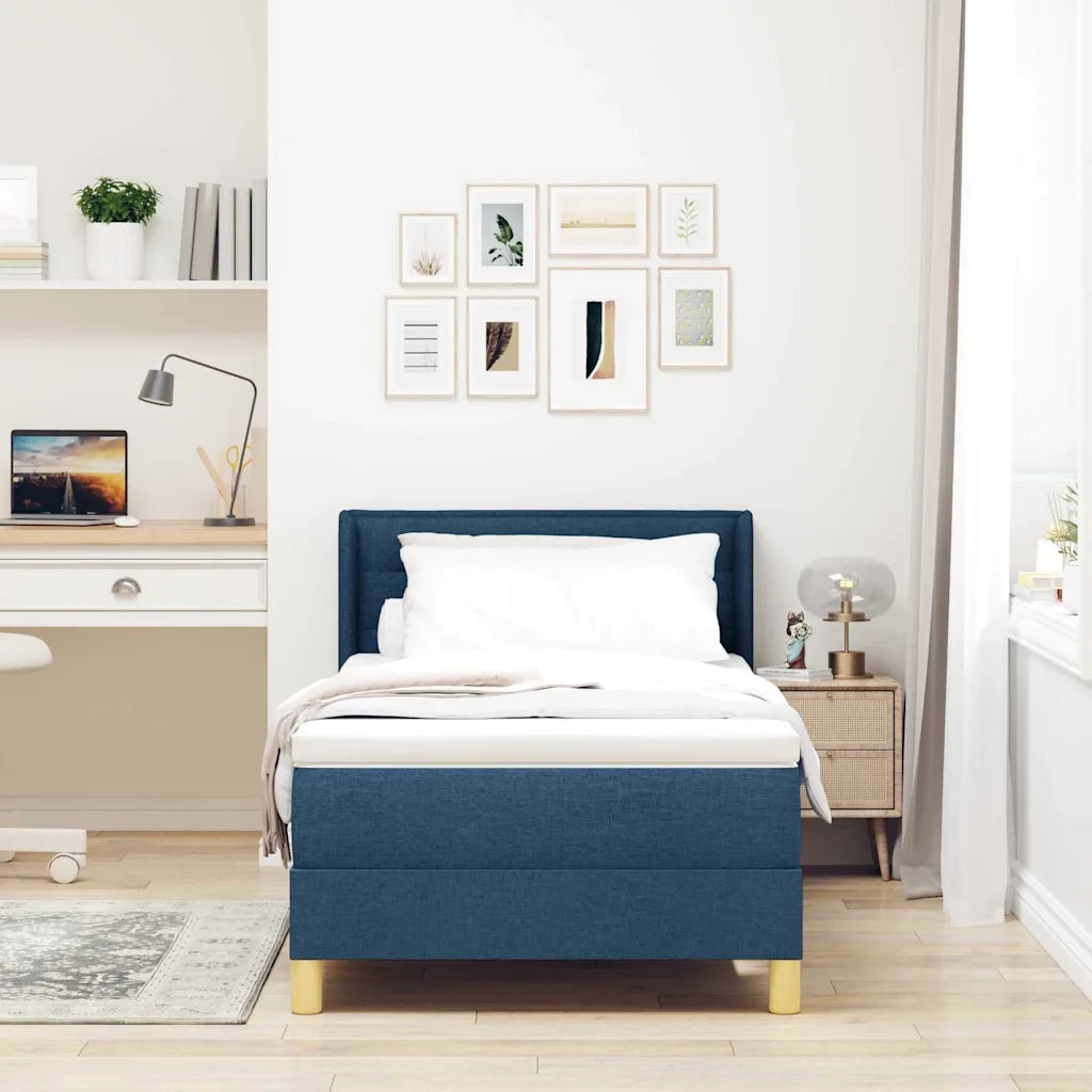 Letto a molle con materasso Blu 200 x 100 cm Tessuto 3341222