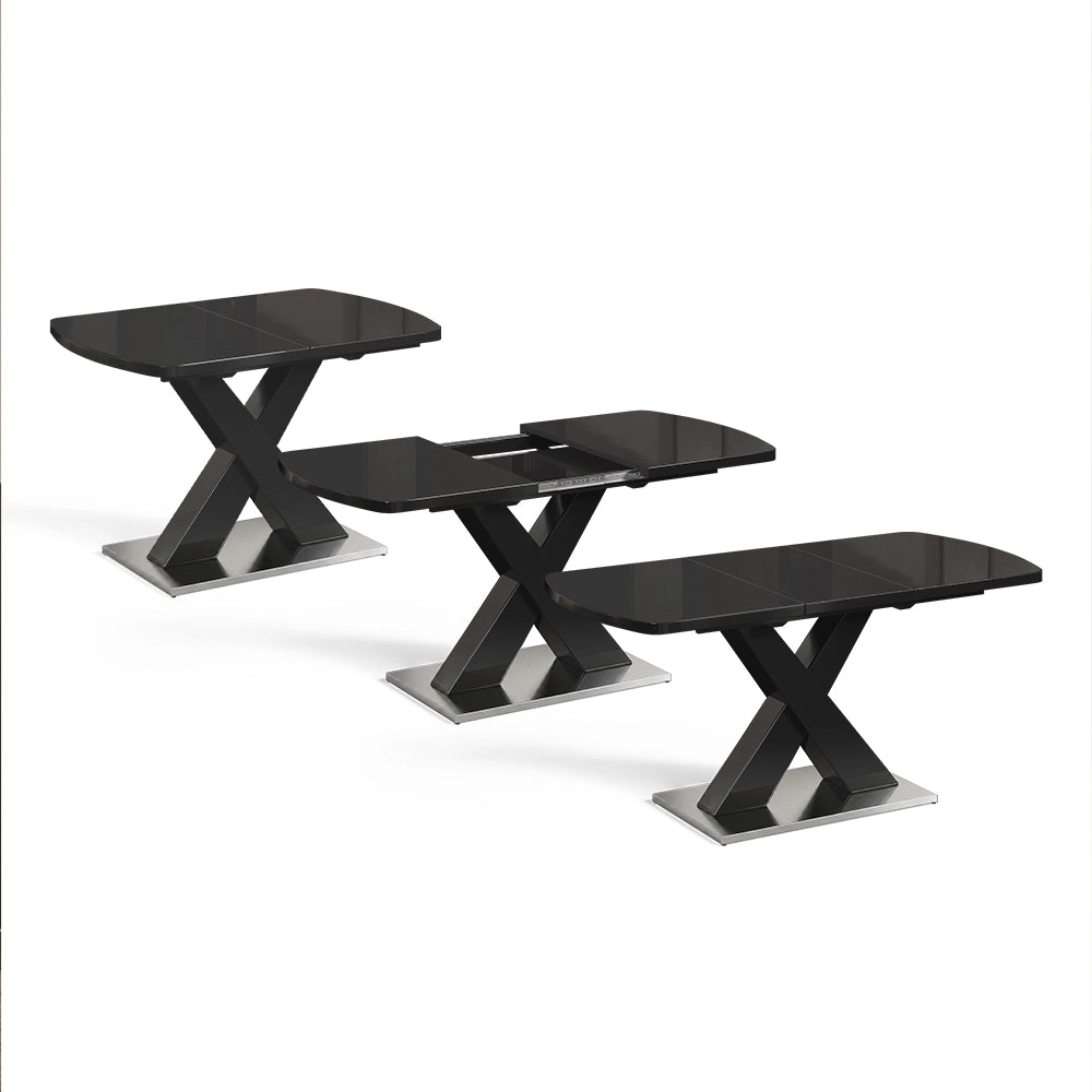 Tavolo da pranzo Chinto Nero 120 x 80 cm Estensibile Vicco