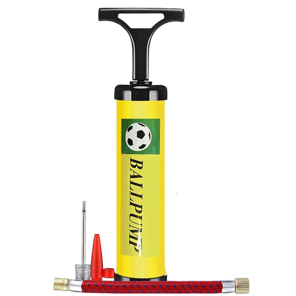 Pompa portatile manuale da 19 cm con tubo e ago Giallo Avizar