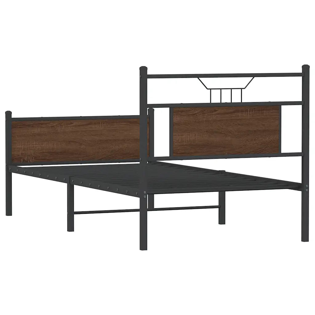 Letto singolo | Letto per adulti | Giroletto senza Materasso Rovere Marrone 90x190cm in Truciolato