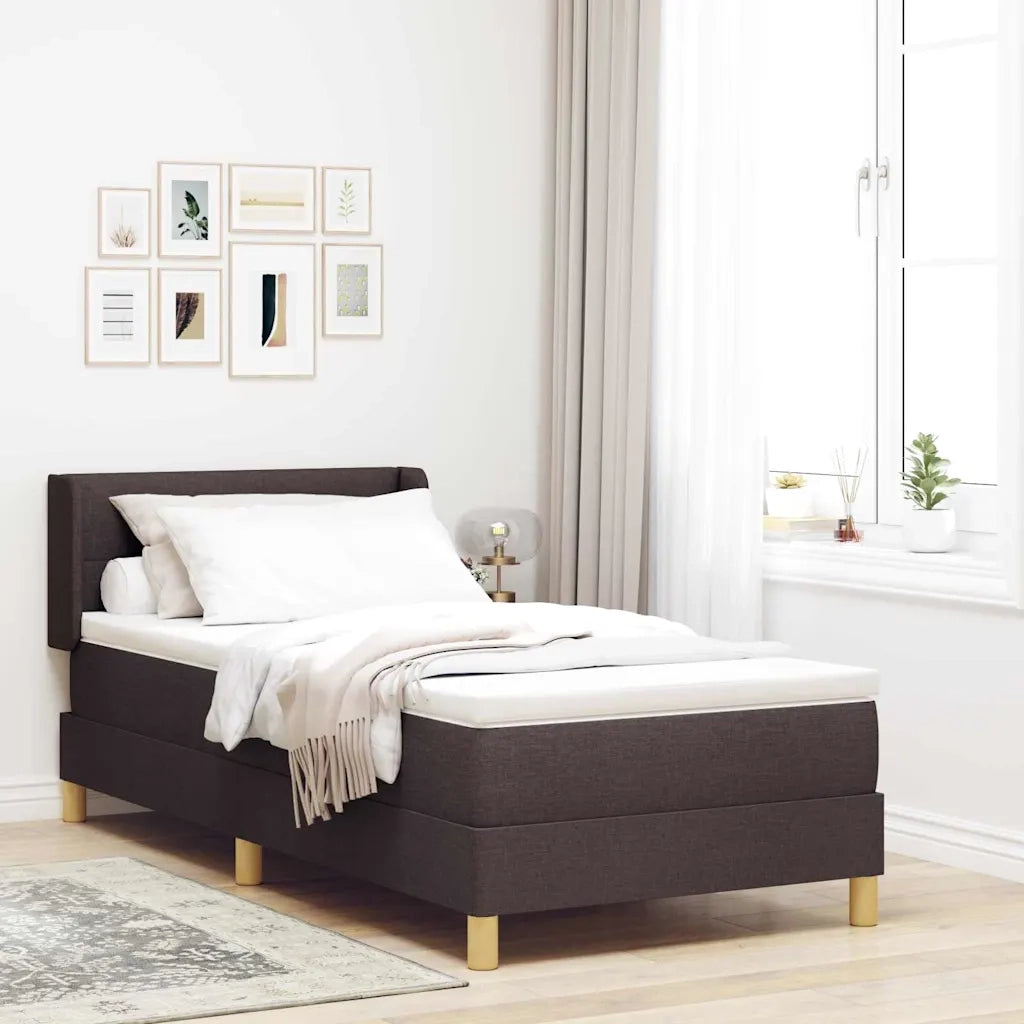Letto a molle con materasso Marrone Scuro 200 x 80 cm Tessuto 3341261