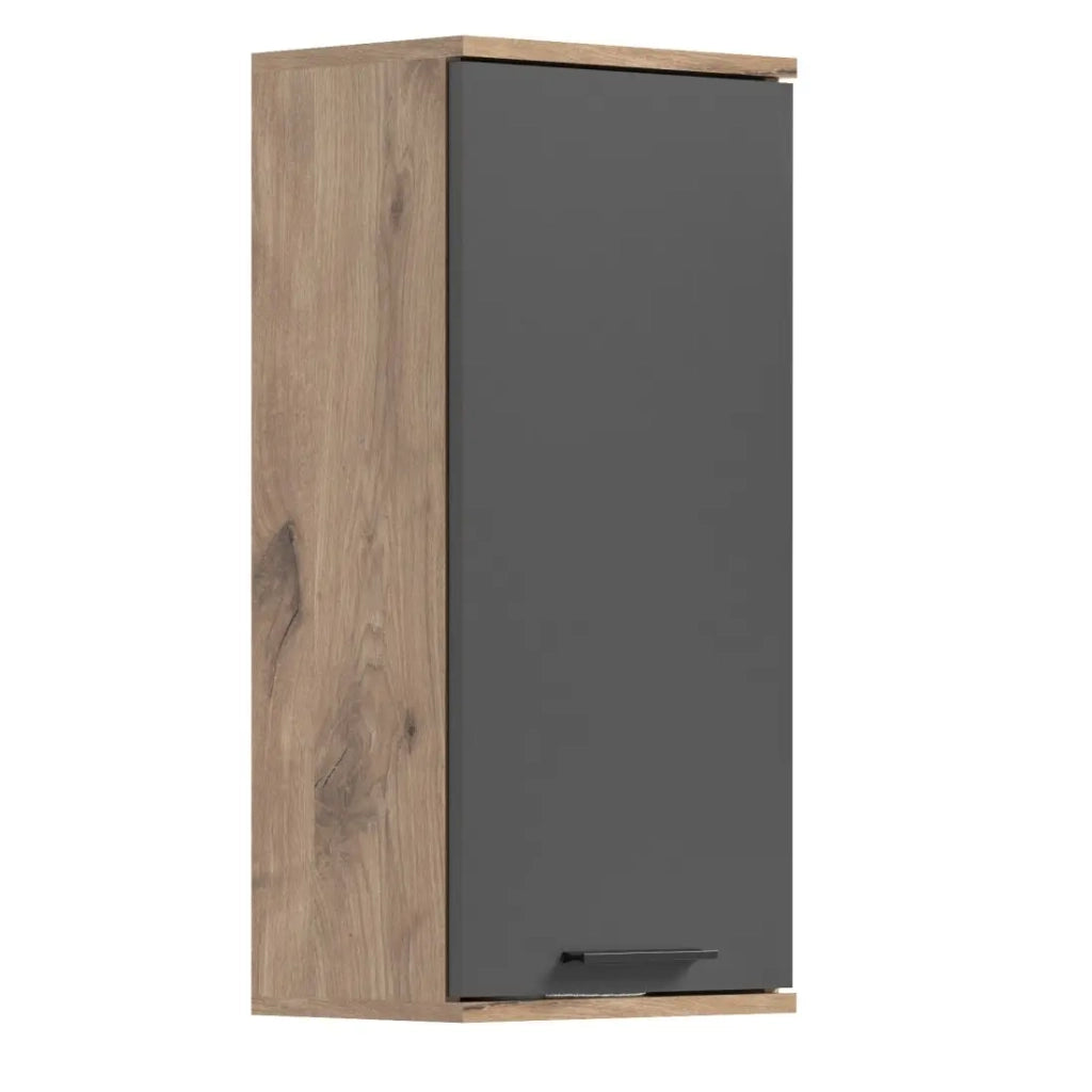Mezza colonna bagno 1 porta – Grigio antracite e rovere chiaro – SELMA