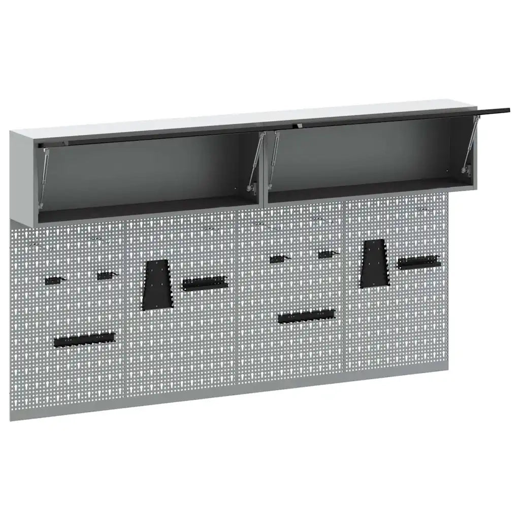 Set di armadi per attrezzi con lo scaffale 6 pcs Nero 3321414