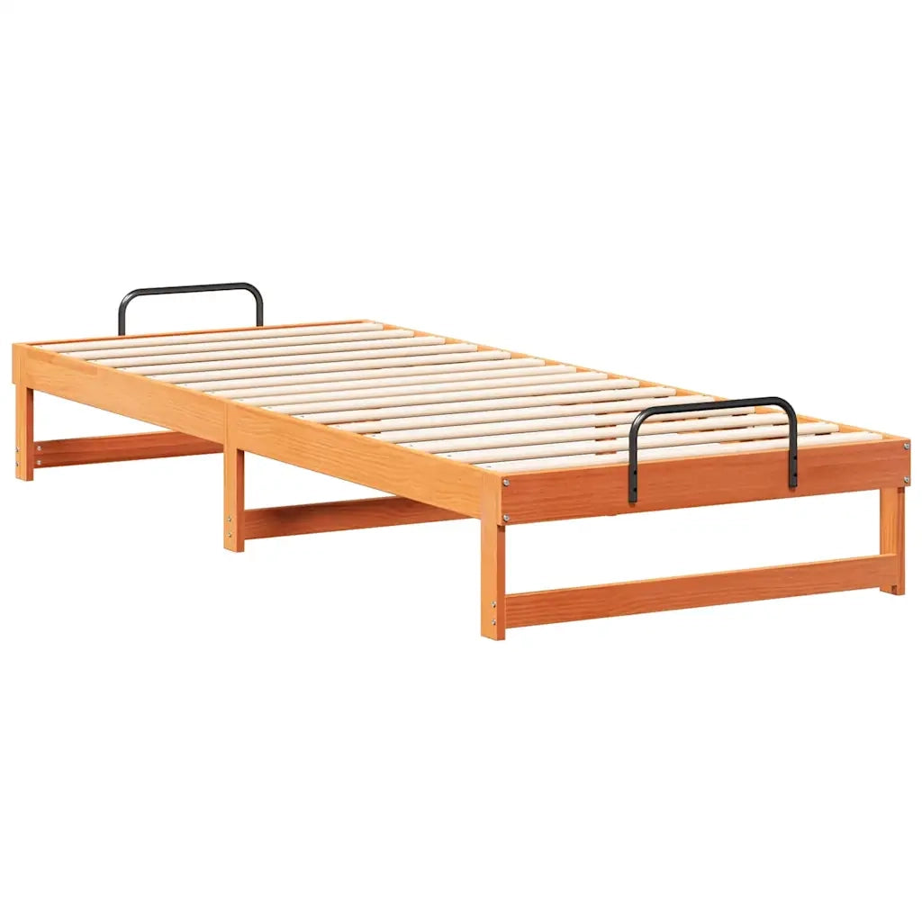 Struttura del letto Marrone 80 x 220 cm Pino massello 873168